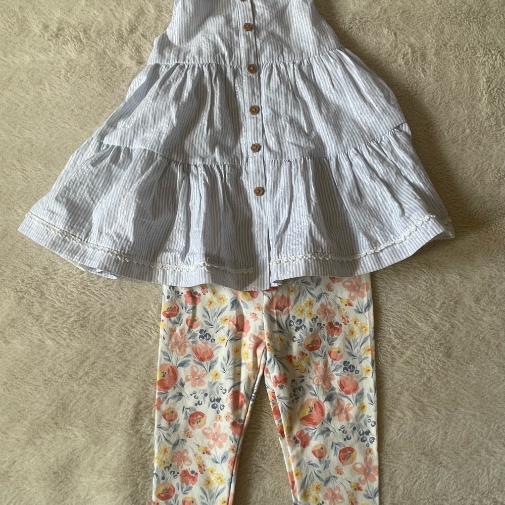 Carriage Boutique Gray Striped Baby Outfit
